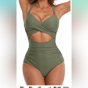 NEW Eomenie Women's One Piece Swimsuits Tummy Control Cutout High Waisted Bathin